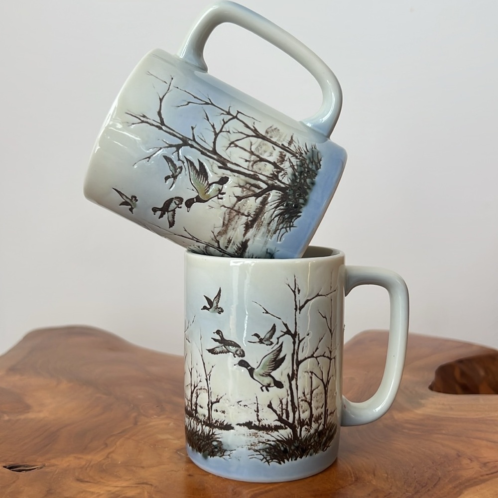 Vintage Otagiri Flying Duck Coffee Mugs